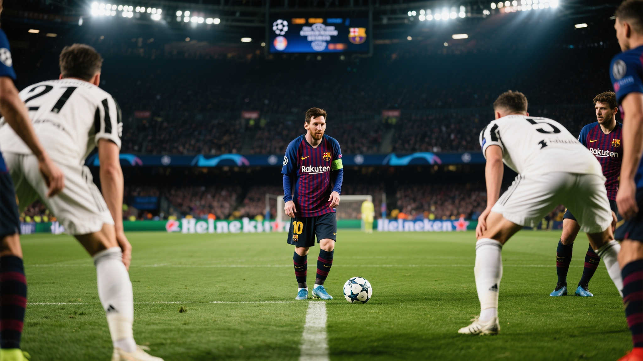 梅西惊世任意球绝杀，欧冠双冠马竞黯然失色